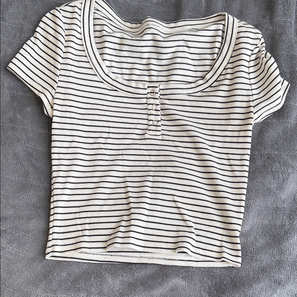 Striped Black and White Women's Top